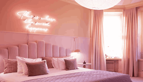 Decor phòng ngủ màu hồng sậm